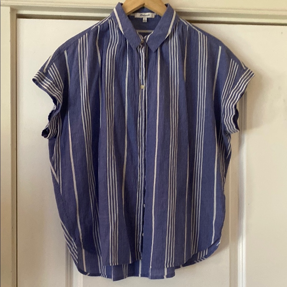Madewell Blue Striped Button Down Shirt